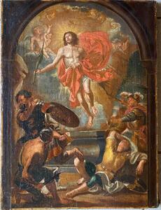 The resurrection of Christ painting Flemish School 17th century 