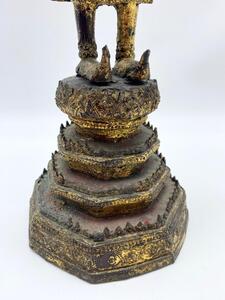 Antique 55 cm bronze gilded Monday Buddha statue Thailand 