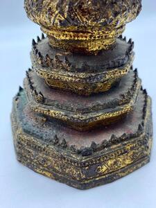 Antique 55 cm bronze gilded Monday Buddha statue Thailand 