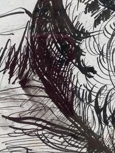 1925 ink drawing of a seated woman signed Marcel Gromaire 