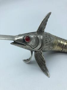 Spanish 800 silver and partially gilded articulated swordfish 