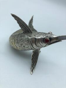 Spanish 800 silver and partially gilded articulated swordfish 