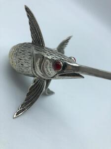 Spanish 800 silver and partially gilded articulated swordfish 