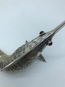 Spanish 800 silver and partially gilded articulated swordfish 