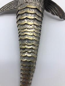 Spanish 800 silver and partially gilded articulated swordfish 