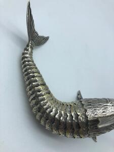 Spanish 800 silver and partially gilded articulated swordfish 