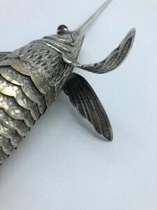 Spanish 800 silver and partially gilded articulated swordfish 