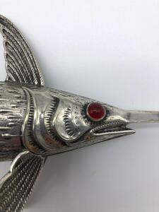 Spanish 800 silver and partially gilded articulated swordfish 