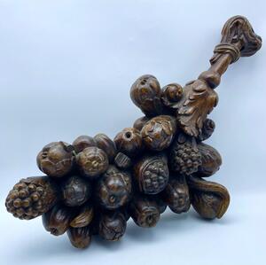 Antique oak wooden carved cornucopia 