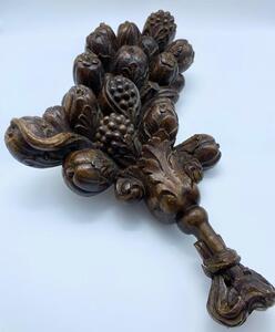 Antique oak wooden carved cornucopia 