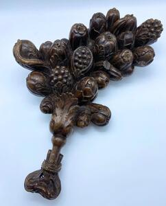 Antique oak wooden carved cornucopia 