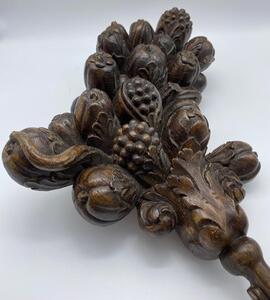 Antique oak wooden carved cornucopia 
