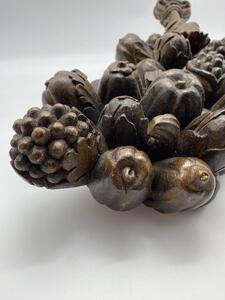 Antique oak wooden carved cornucopia 