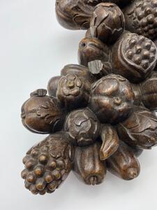 Antique oak wooden carved cornucopia 