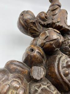 Antique oak wooden carved cornucopia 