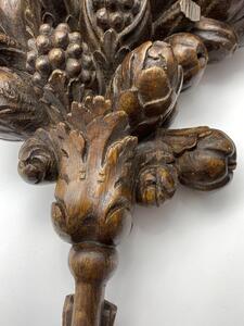 Antique oak wooden carved cornucopia 