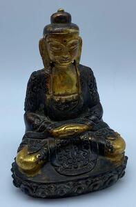 Antique Nepalese gilt bronze Buddha Amitabha 