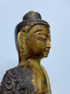 Antique Nepalese gilt bronze Buddha Amitabha 