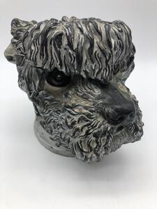 Antique dog’s head shaped tobacco jar and cover