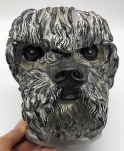 Antique dog’s head shaped tobacco jar and cover