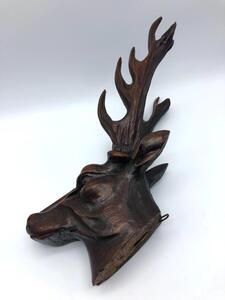 Antique carved Black Forest mounted deer head 