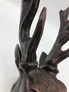 Antique carved Black Forest mounted deer head 