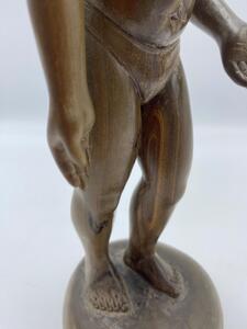 Antique carved rosewood statue of a Native American woman 