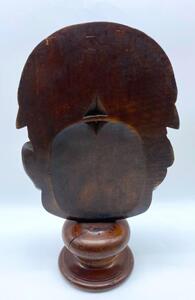 XIX English wooden sculpture bust mask of a jockey 