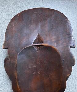 XIX English wooden sculpture bust mask of a jockey 