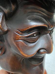 XIX English wooden sculpture bust mask of a jockey 