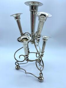 Antique silver plated trumpet Art Nouveau Epergne flowerholder
