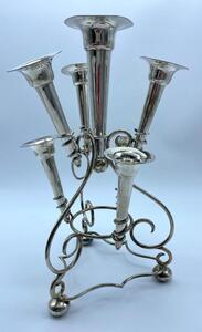 Antique silver plated trumpet Art Nouveau Epergne flowerholder