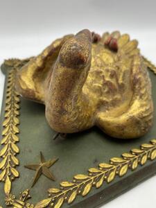 Antique carved giltwood dove 