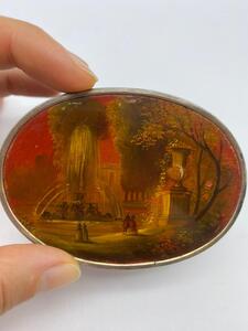 Antique French Vernis Martin snuffbox with Louis XVI scenes 