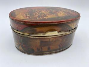 Antique French Vernis Martin snuffbox with Louis XVI scenes 