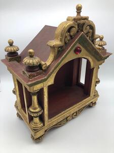 Antique wood carved and partially gilded small altar 