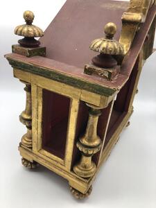 Antique wood carved and partially gilded small altar 