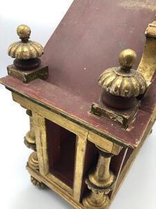 Antique wood carved and partially gilded small altar 