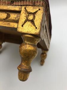 Antique giltwood and embroidered footstool 