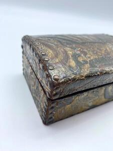 Antique embossed gold leather ‘Cuir de Cordoue’ box