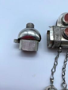 Antique Turkmen silver carnelian Tumar amulet 