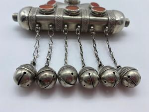 Antique Turkmen silver carnelian Tumar amulet 