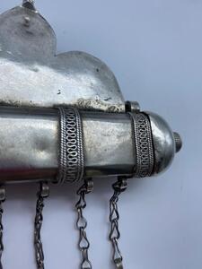 Antique Turkmen silver carnelian Tumar amulet 