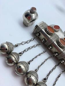 Antique Turkmen silver carnelian Tumar amulet 