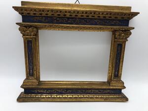 Antique wooden goldleaf polychrome tabernacle frame