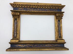 Antique wooden goldleaf polychrome tabernacle frame