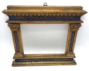 Antique wooden goldleaf polychrome tabernacle frame