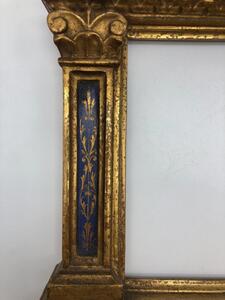 Antique wooden goldleaf polychrome tabernacle frame