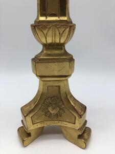 Antique wood goldleaf religious candlestick 