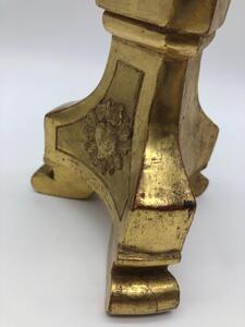 Antique wood goldleaf religious candlestick 